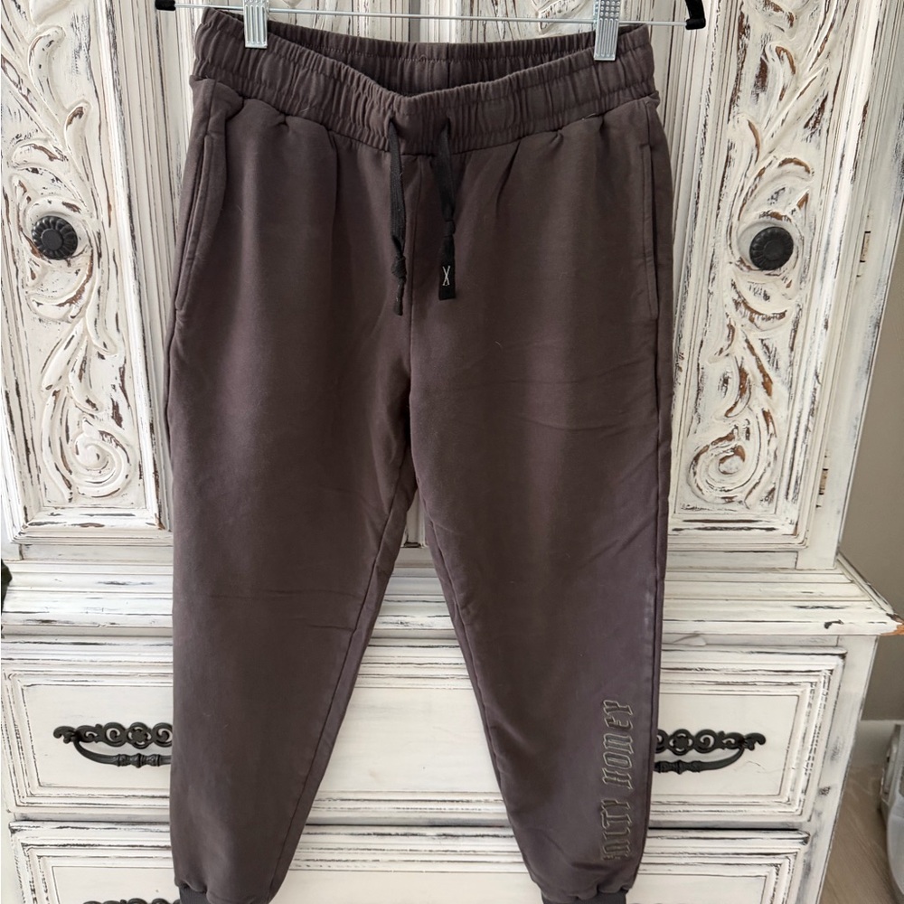 Women's Charcoal Grey Track Joggers - Casual Drawstring Pants